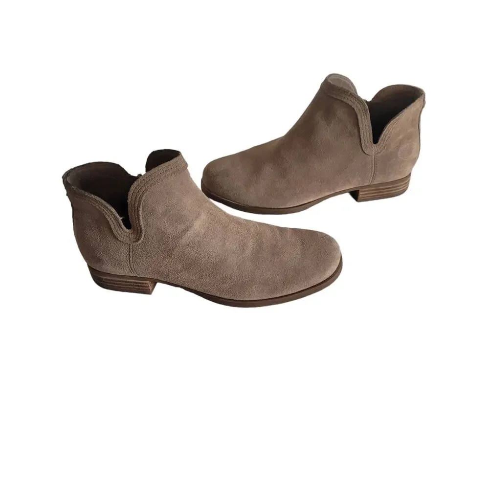 Koolaburra by UGGS Women's Tan Side Zip Round Toe Ankle Booties Size 6